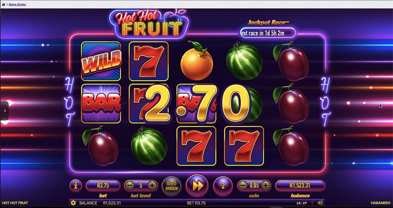 Hot Fruits 100 - Slot de Frutas com 100 Linhas